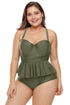 Moulded Cups Peplum Plus Size Bikini